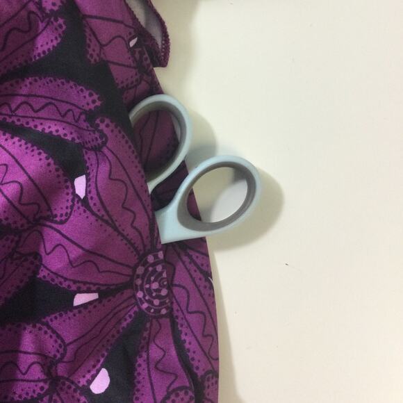 BLOOMCHIC 22-24 3X Plus Purple Floral Shirred Elastic Waist Knee Dress NWT B43 - Picture 10 of 11